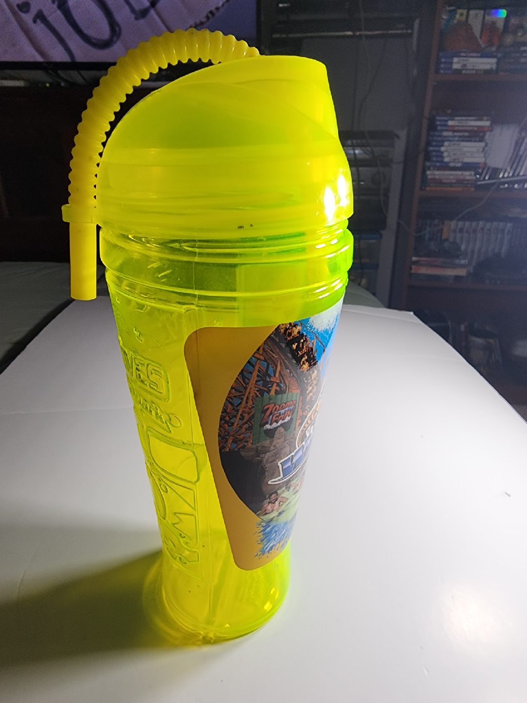 Neon Yellow Waves Theme Park Cup with Straw - photo 5