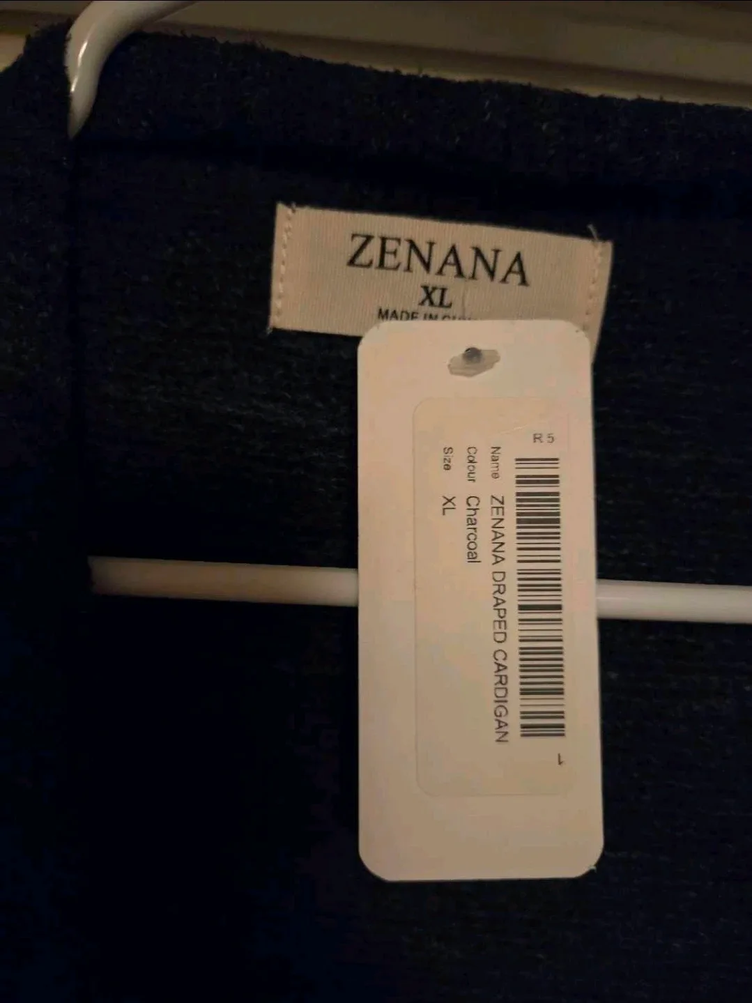 Zenana Draped Cardigan - XL Charcoal image indicator(3)