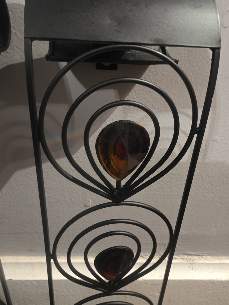 Pair of Black Metal Candle Holders - photo 2
