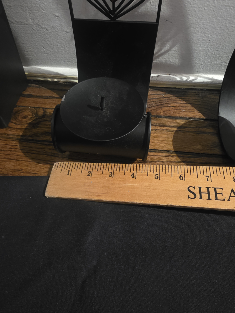 Pair of Black Metal Candle Holders - photo 5