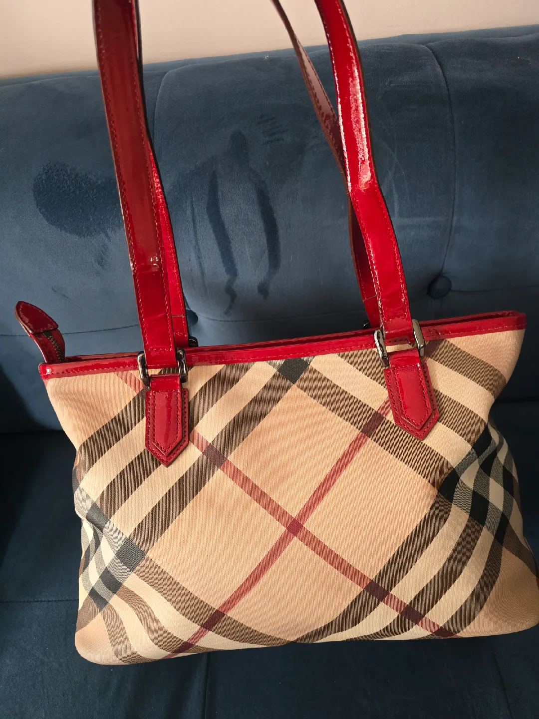 Burberry Plaid Tote Bag image indicator(2)