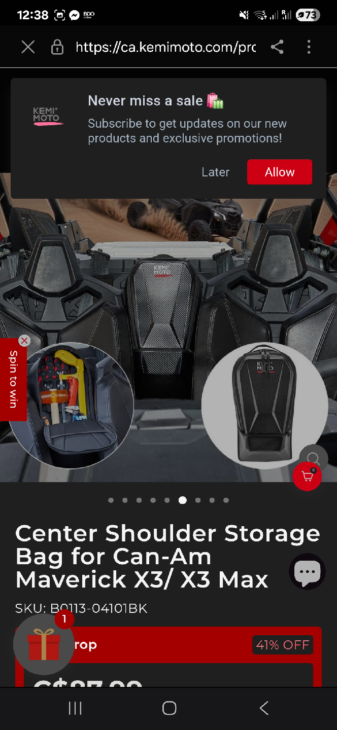 Kemi Moto Can-Am Maverick X3 Storage Bag - New - photo 4