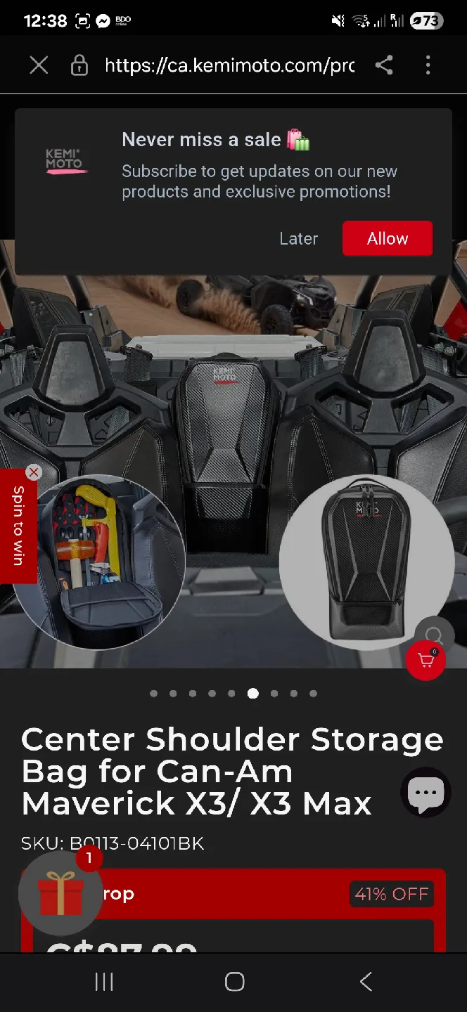 Kemi Moto Can-Am Maverick X3 Storage Bag - New image indicator(4)