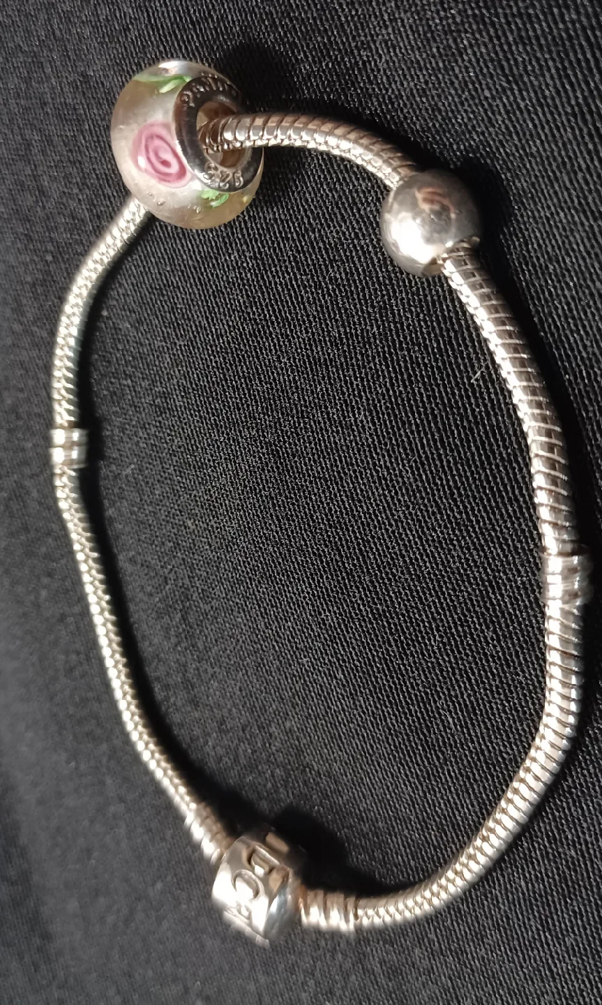 Pandora Bracelet with Rose Charm 🌹 💐 image indicator(5)