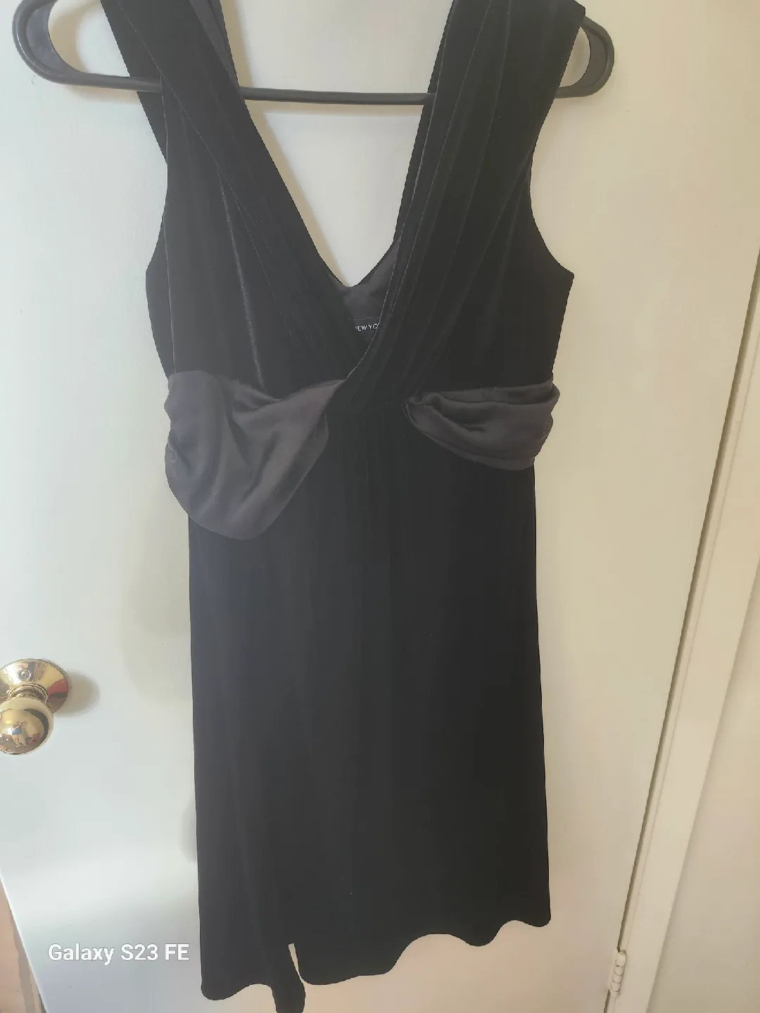 New York & Company Black Velvet Dress thumbnail