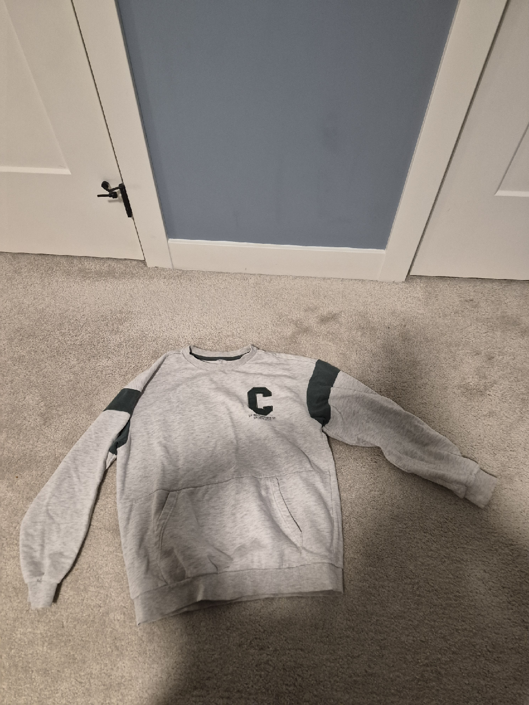 Grey Crewneck Sweatshirt with 'C' Design