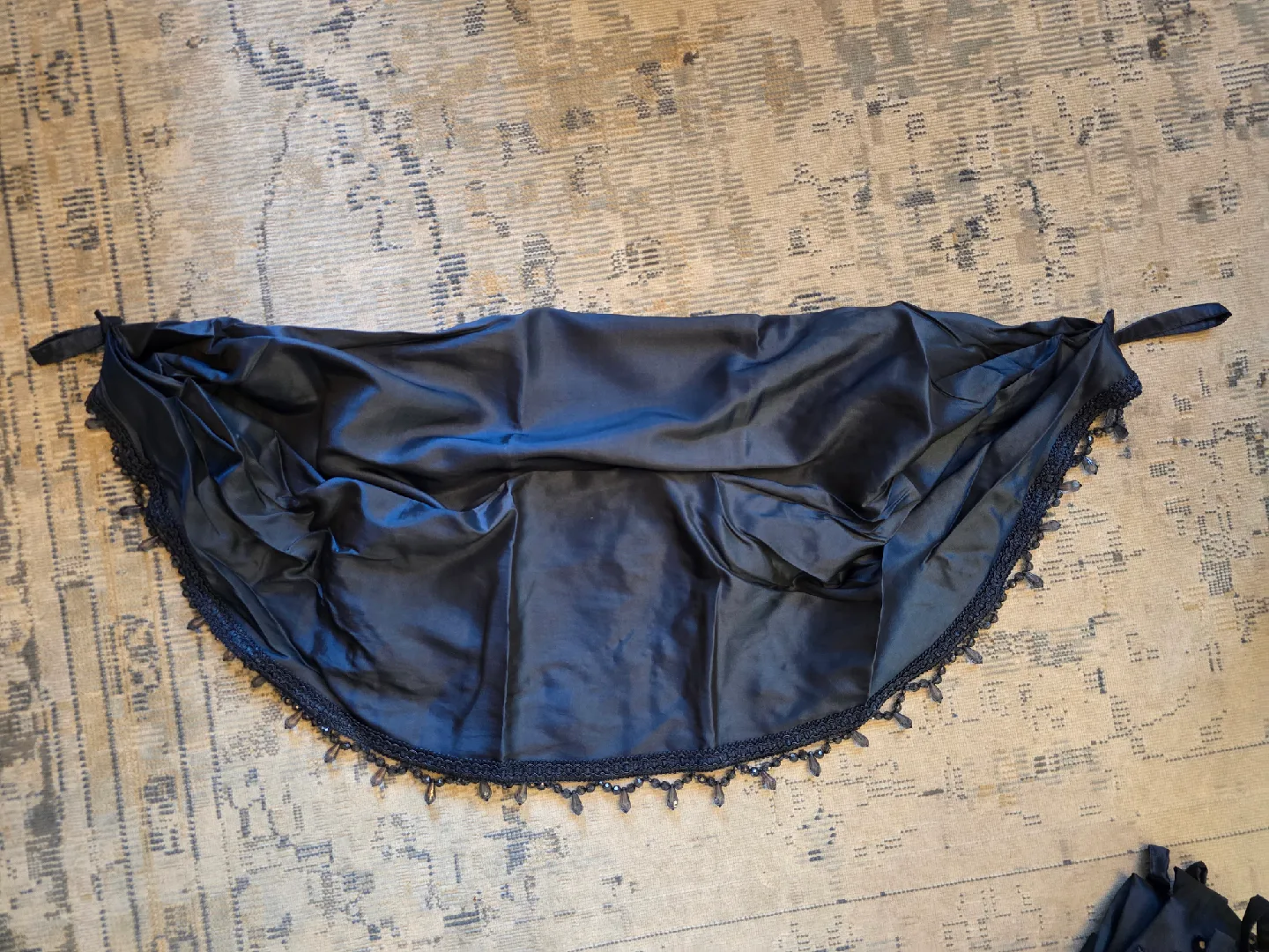 Navy blue Valance with Beaded Trim - 32 inches image indicator(2)