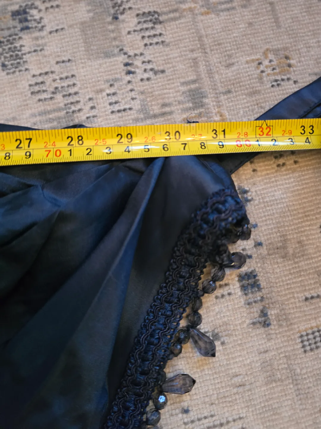 Navy blue Valance with Beaded Trim - 32 inches image indicator(3)