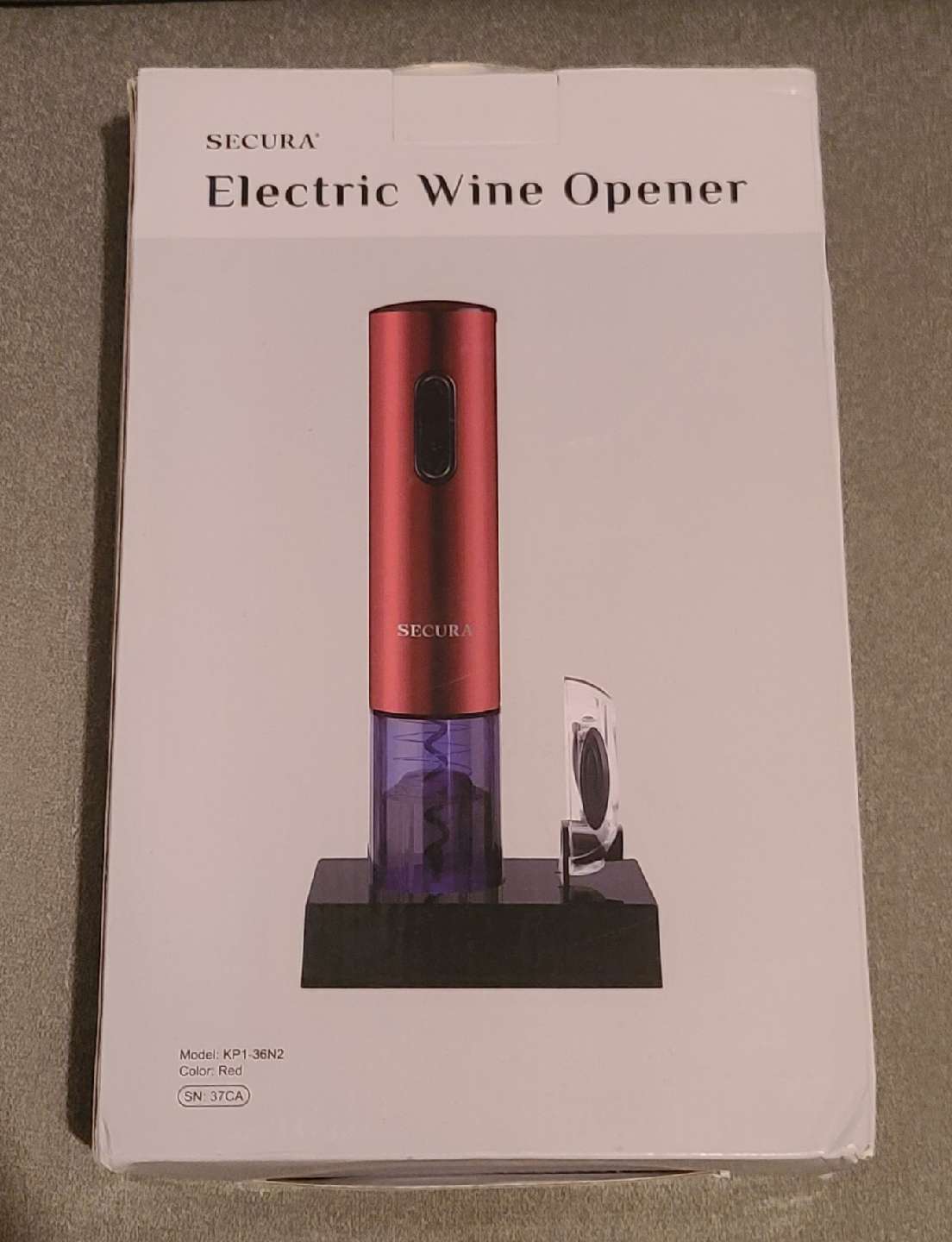 Secura Electric Wine Opener - Red