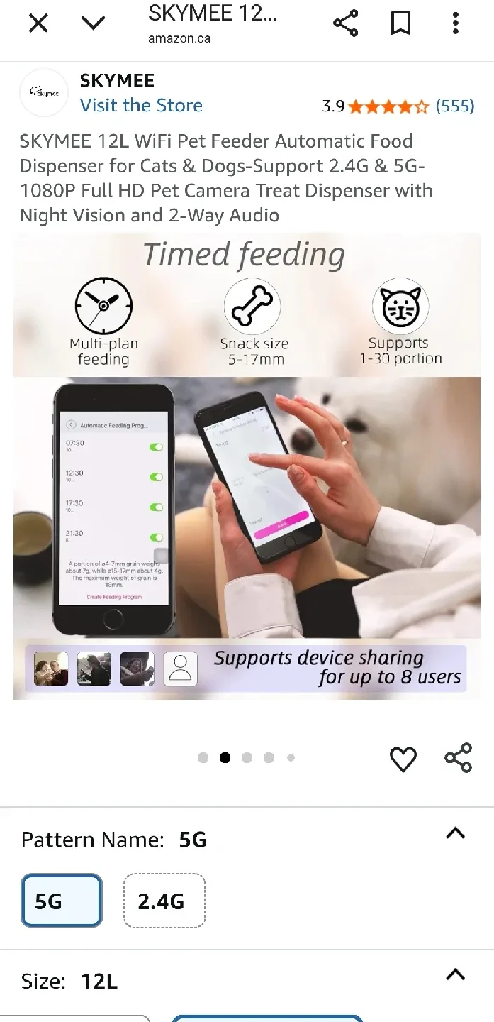 SKYMEE 12L WiFi Pet Feeder image indicator(3)