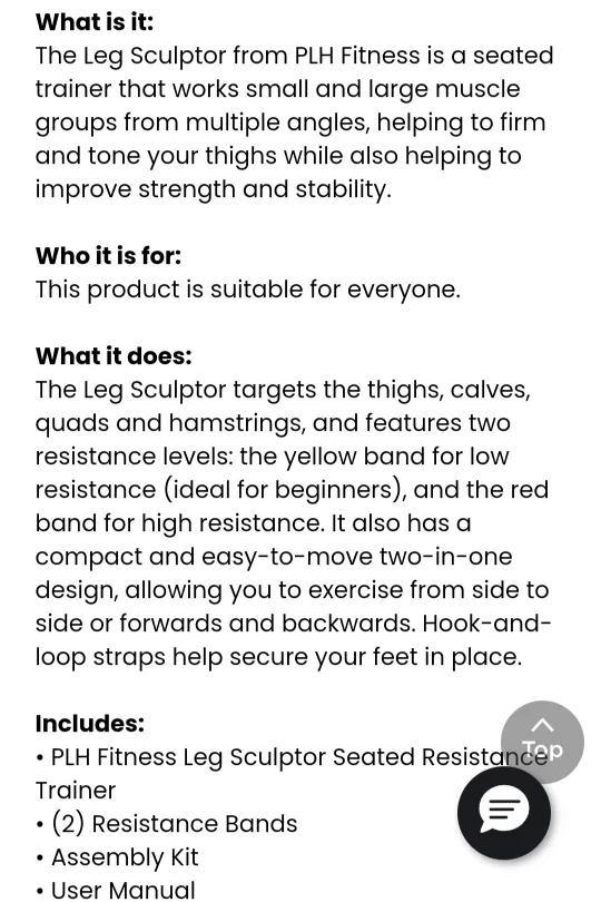 PLH Fitness Leg Sculptor Seated Resistance Trainer image indicator(3)