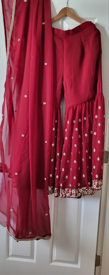 Red Embroidered Salwar Kameez Suit thumbnail