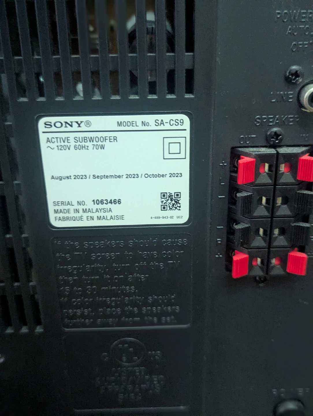 Sony SACS9 10-Inch Active Subwoofer - Black - photo 2