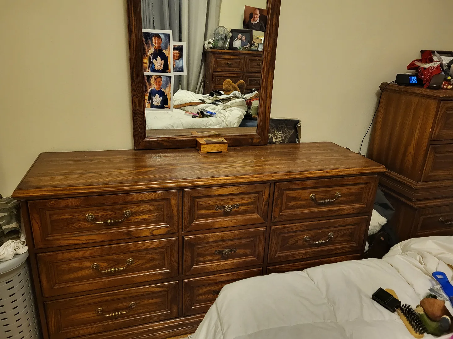 Wooden Dresser with Mirror thumbnail