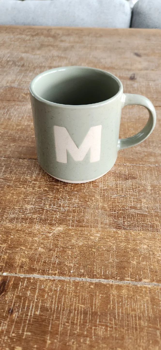 Green Mug with Letter M thumbnail