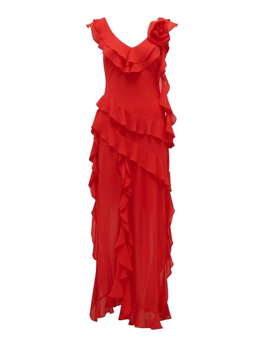 Prom red dress- Size USA 2 - photo 2