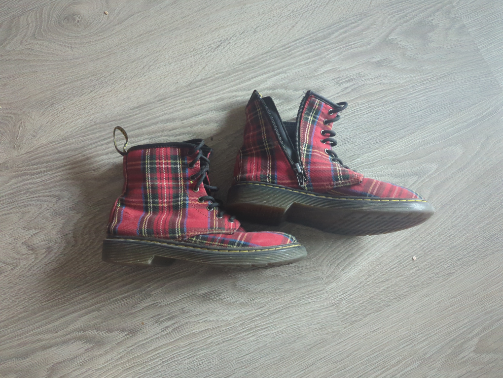 Dr. Martens Tartan Boots, Youth Size US 3 - photo 2
