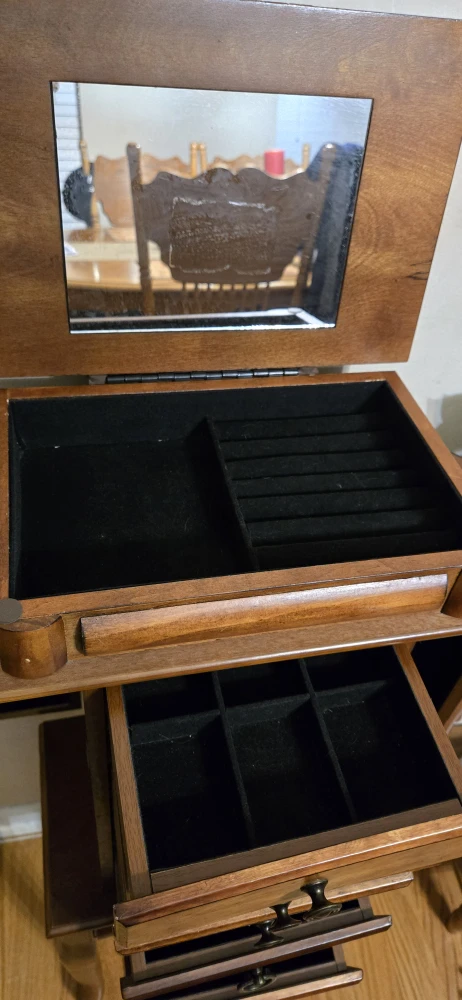 Wooden Jewelry Armoire with Mirror - photo 2