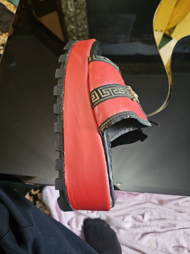 Versace Red & Black Slides - photo 3
