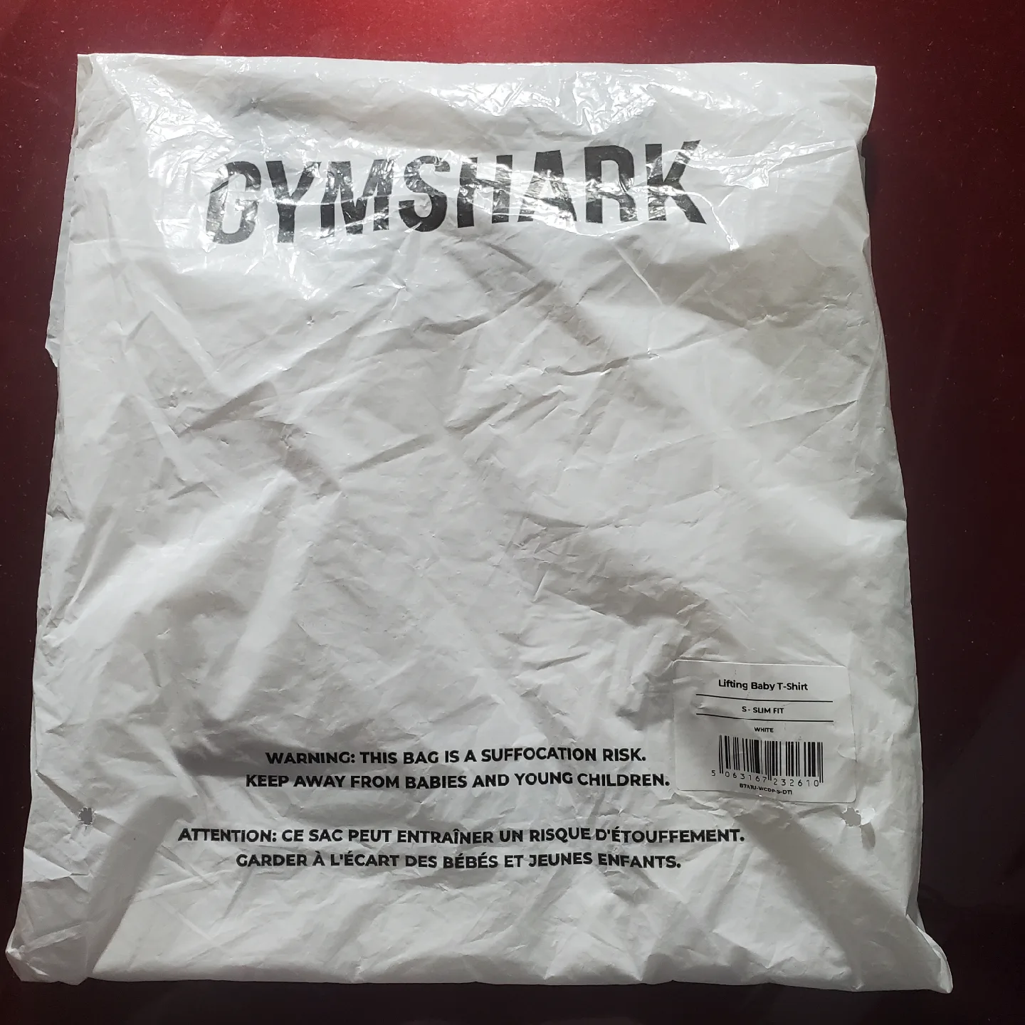 Gymshark Lifting Baby T-Shirt - Size S, White image indicator(2)