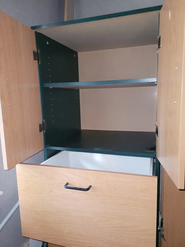 Wooden Cabinet with Shelves and Drawers image indicator(2)