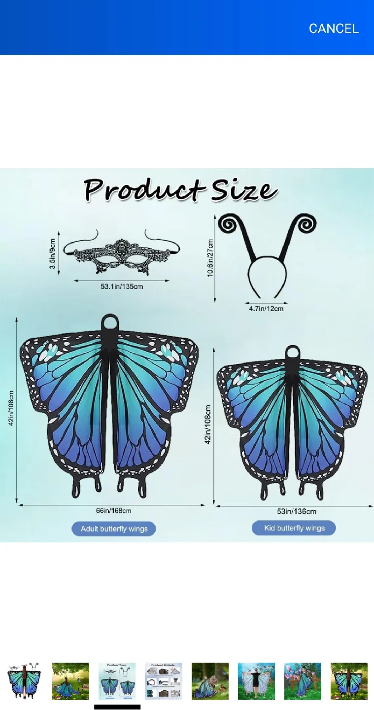 Butterfly Wings Costume with Accessories image indicator(2)