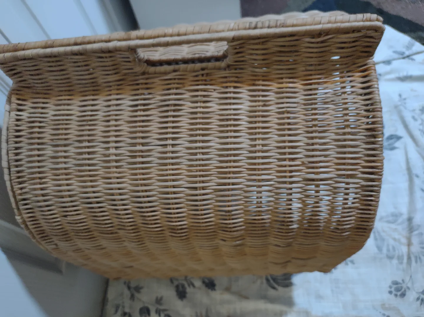 IKEA Cat rattan house with Sheepskin rug image indicator(5)