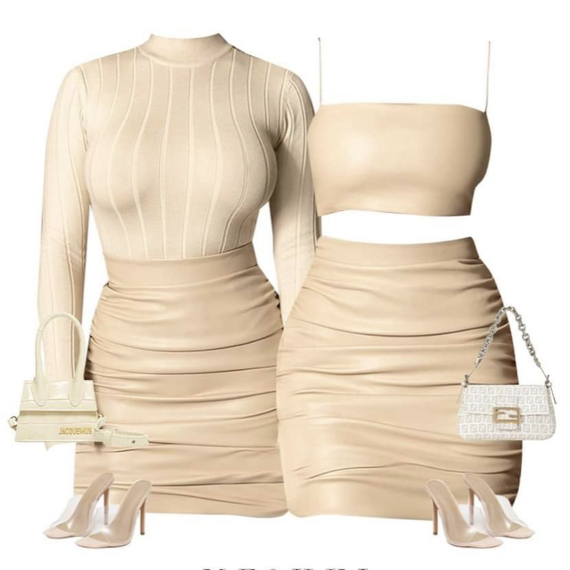 Meshki PU Leather Cream Top Size XS - photo 4
