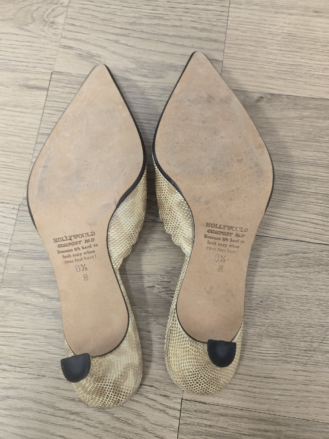 Hollywood Comfort Pad Gold Mules - Size 8.5 - photo 5