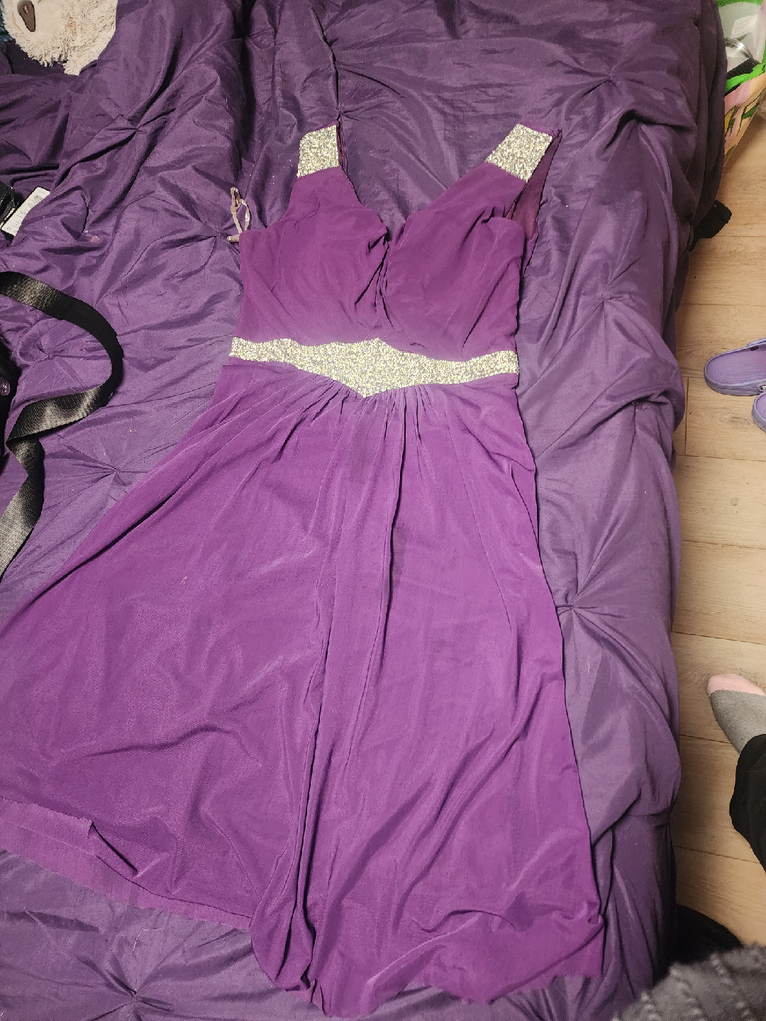 Purple Dress with Glitter Trim