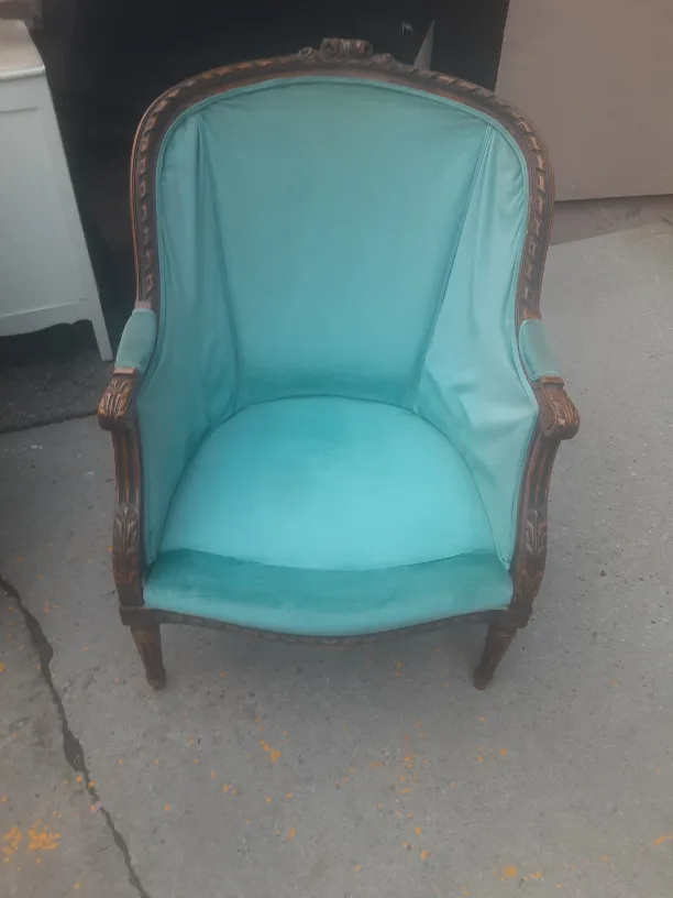 Antique Victorian Era Blue chair thumbnail