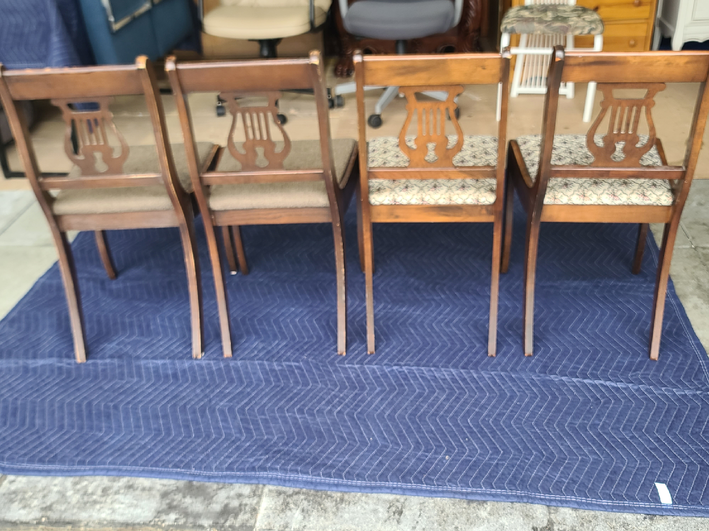 Antique Lyre Back Dining Chairs - Set of 4 - photo 2