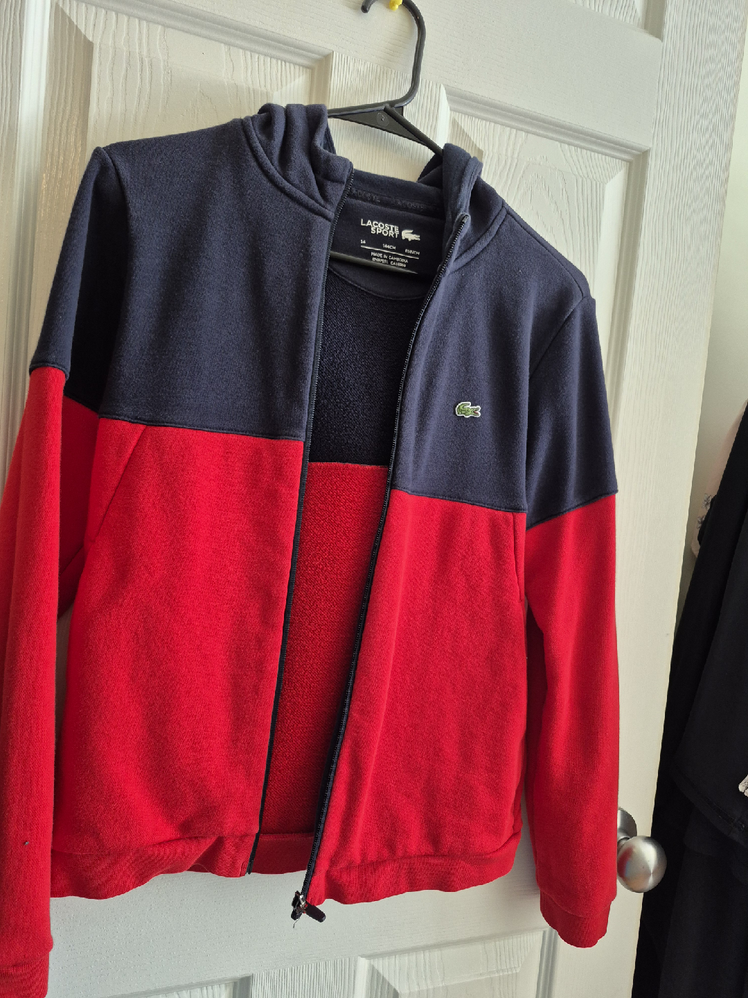 Lacoste Sport Hoodie Size 14 Red/Blue