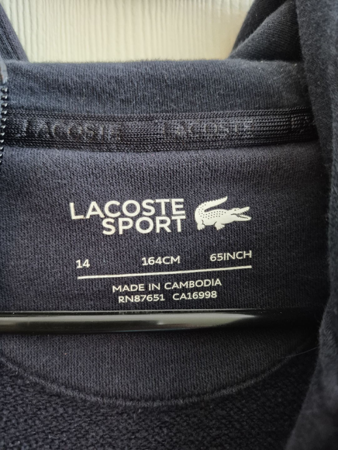 Lacoste Sport Hoodie Size 14 Red/Blue - photo 3