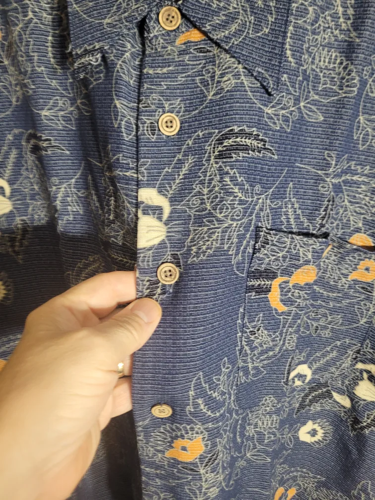 Ashworth XL Blue Floral Short Sleeve Shirt image indicator(5)