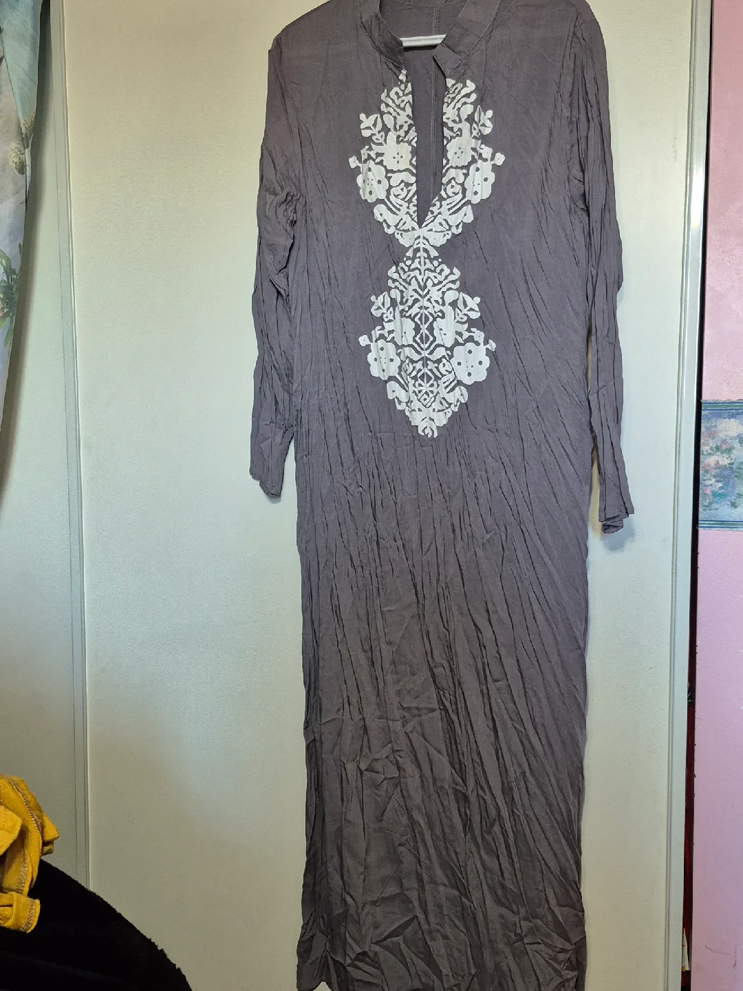 Grey Embroidered Long Dress thumbnail