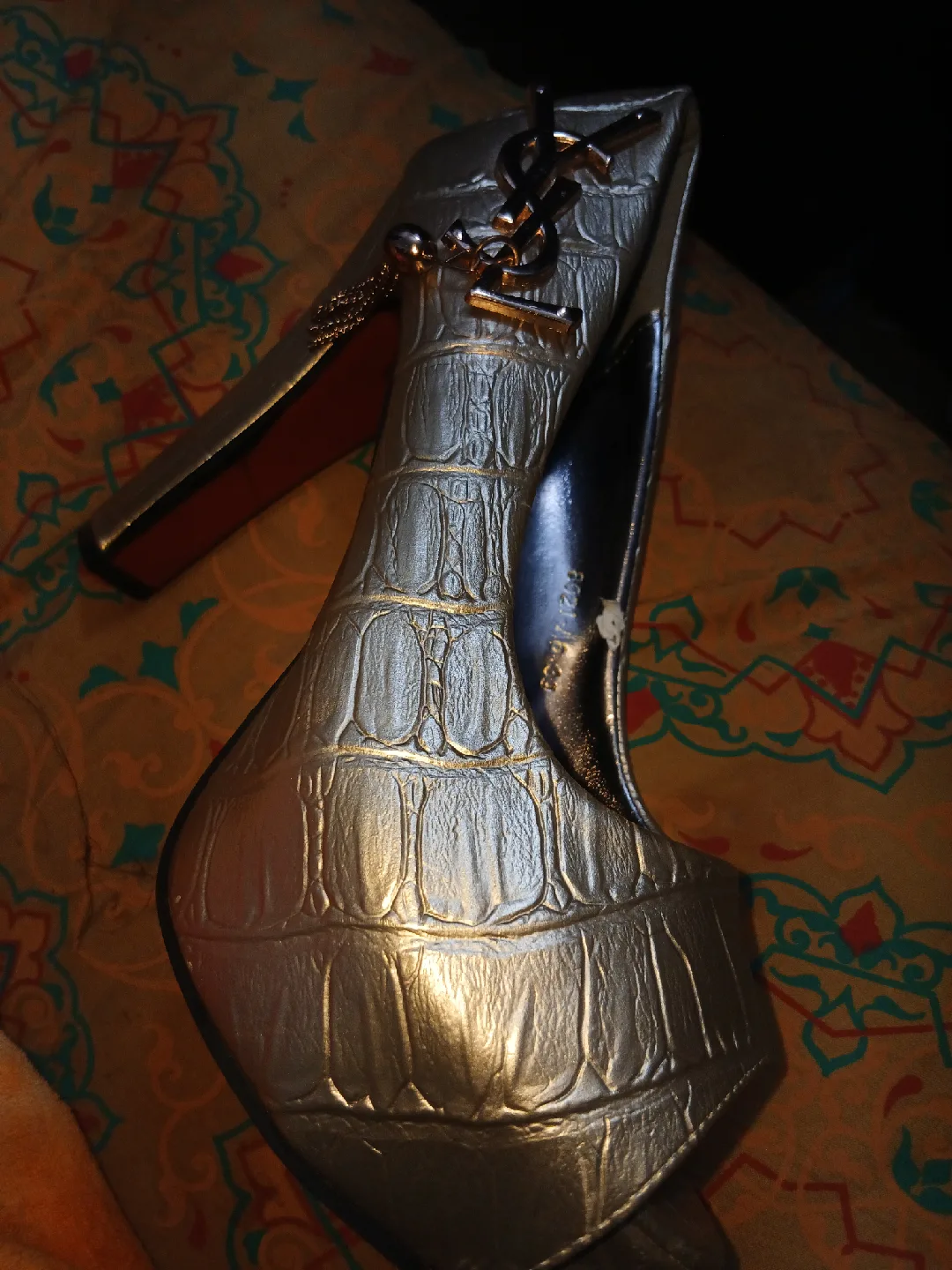 Yves Saint Laurent YSL Gold Heels Size 8.5 thumbnail