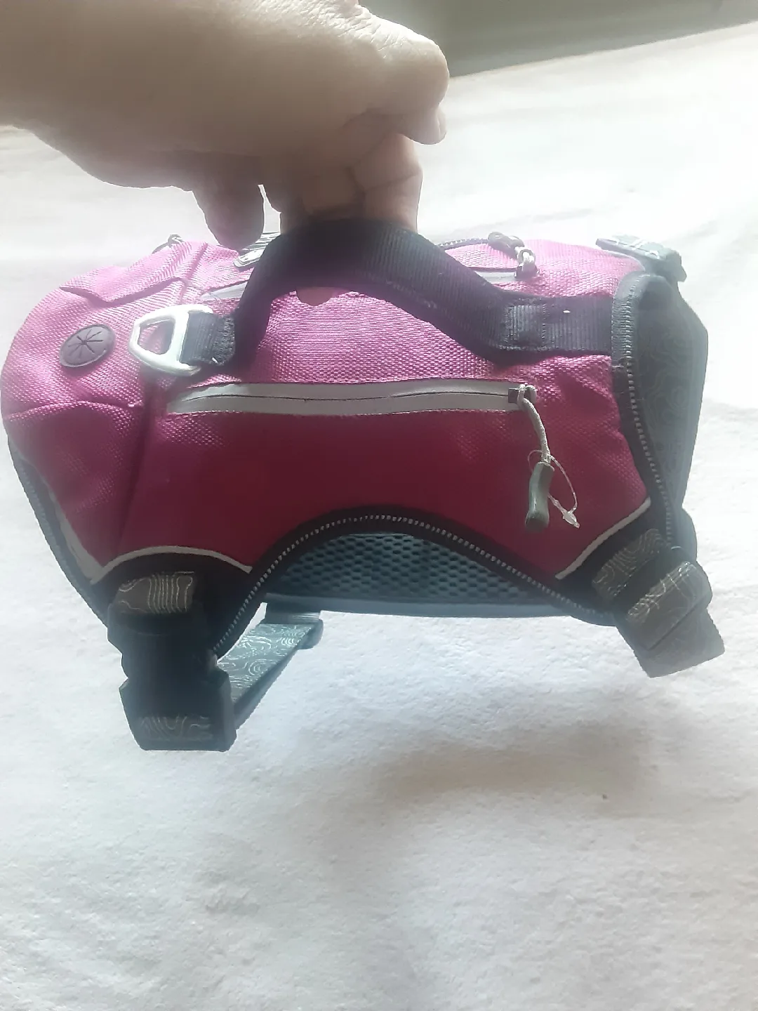 Acadia Trail Dog Harness - Pink & Grey thumbnail