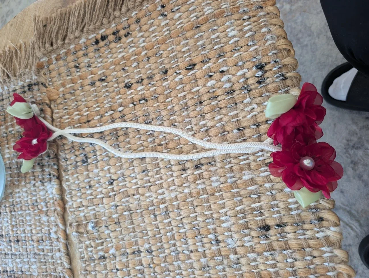 Red Floral curtains holder image indicator(6)