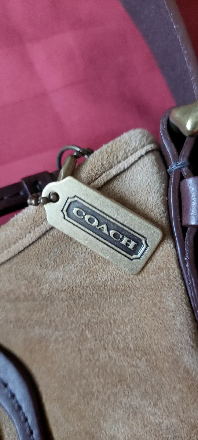 Coach Suede Butterfly Applique Vintage Shoulder Bag image indicator(2)