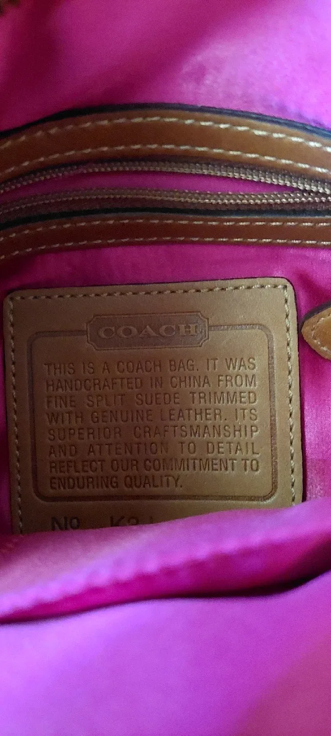 Coach Suede Butterfly Applique Vintage Shoulder Bag image indicator(3)