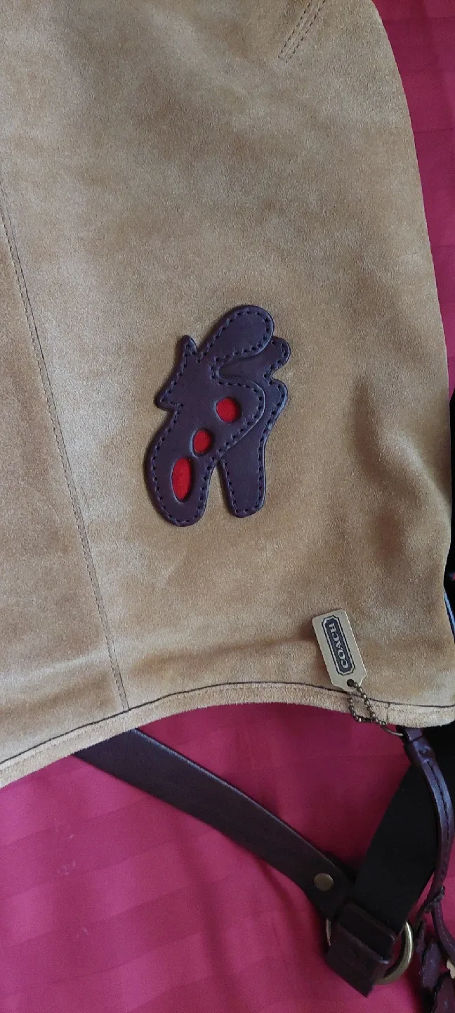 Coach Suede Butterfly Applique Vintage Shoulder Bag image indicator(4)