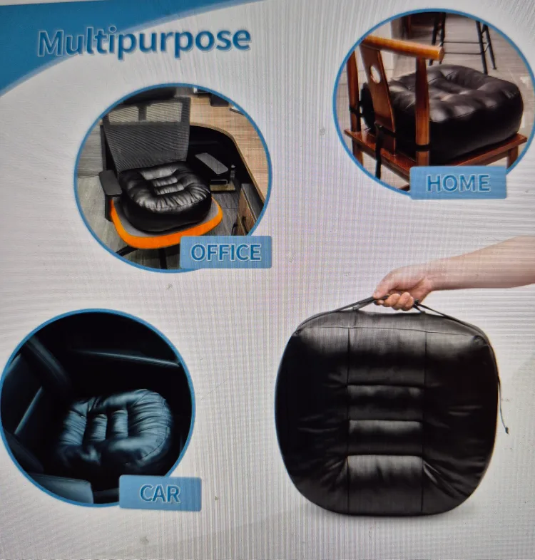 Black PU Leather Chair Cushion - 16x18 inch🥕 image indicator(2)