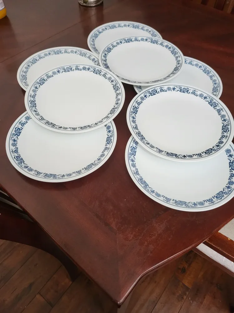 Corelle Blue Floral Dinner Plates (8)
