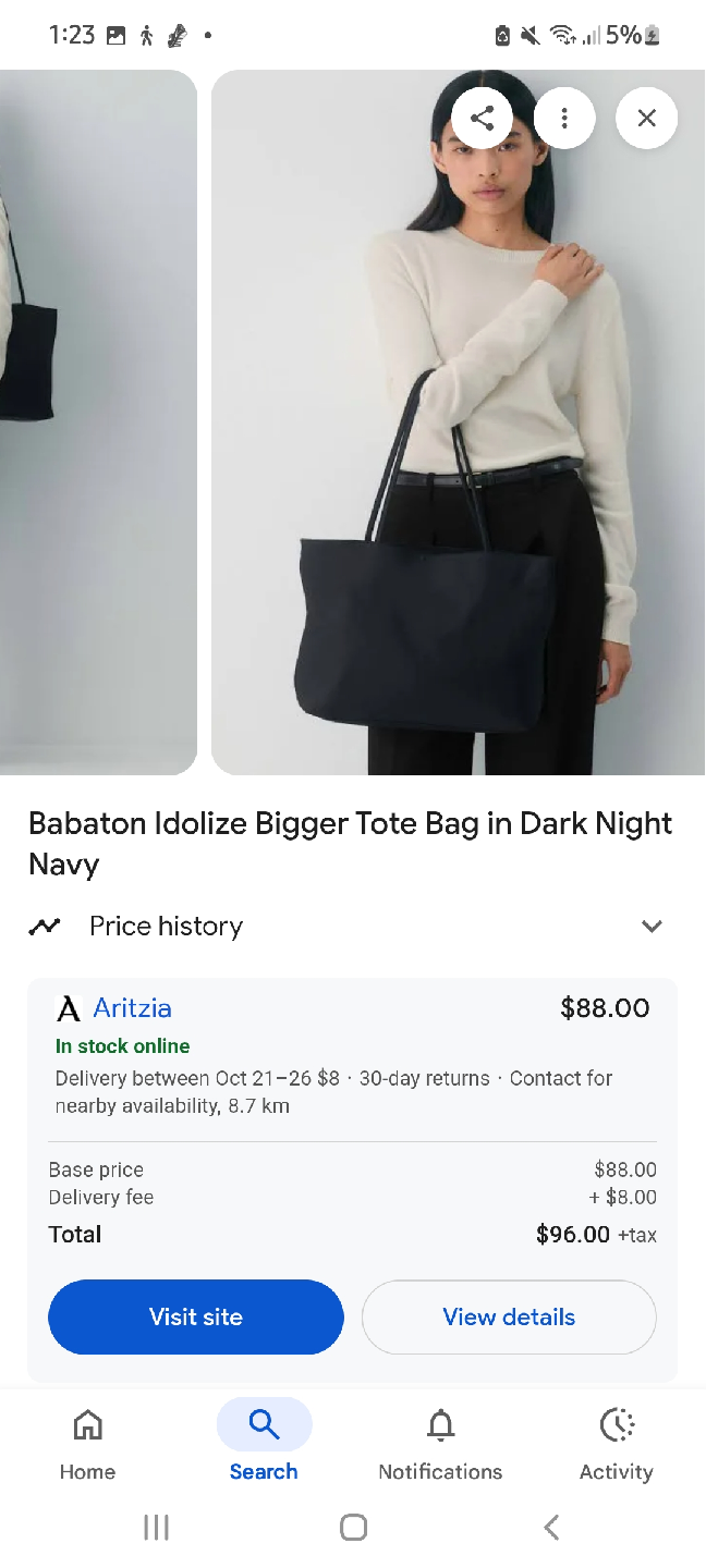 Babaton Idolize Bigger Tote Bag - Dark Night Navy - photo 4