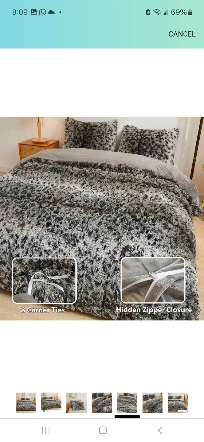 Plush Shaggy Faux Fur Duvet Cover & 2 Pillowcases image indicator(5)