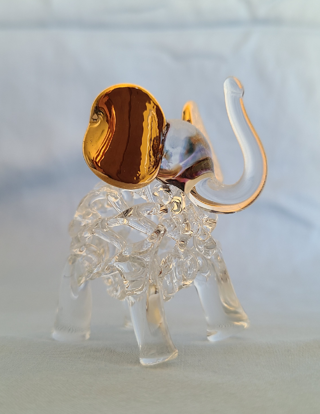 Glass Swan and Elephant Figurines