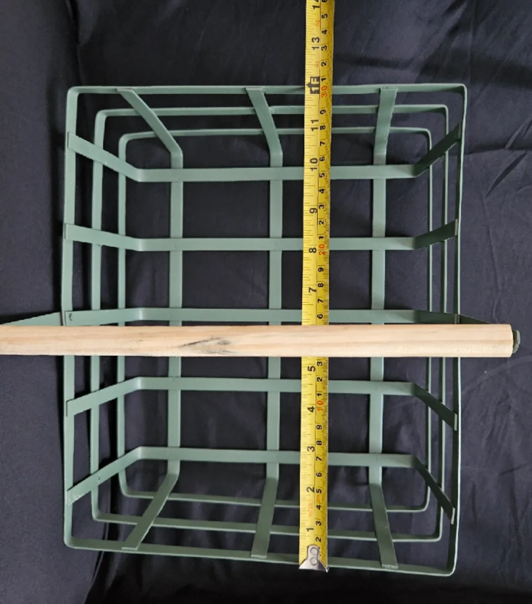 Sage Green Metal Wire Basket with Wooden Handle image indicator(2)