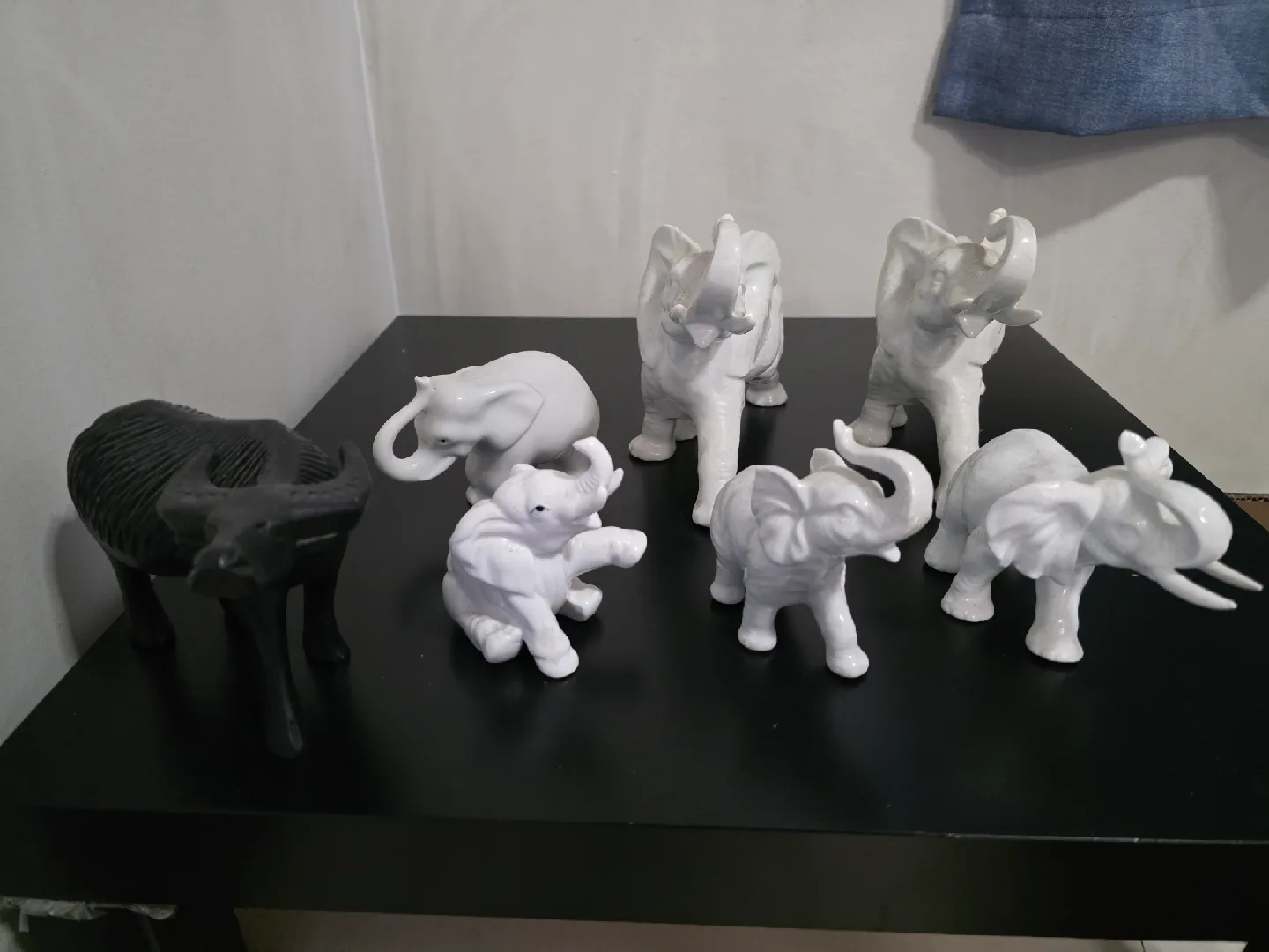Elephant Figurines - White Ceramic thumbnail