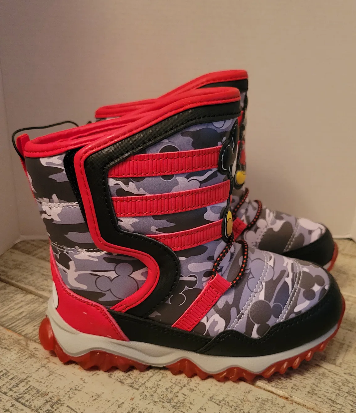 Mickey Mouse Light Up Camo Snow Boots - Size 10 thumbnail